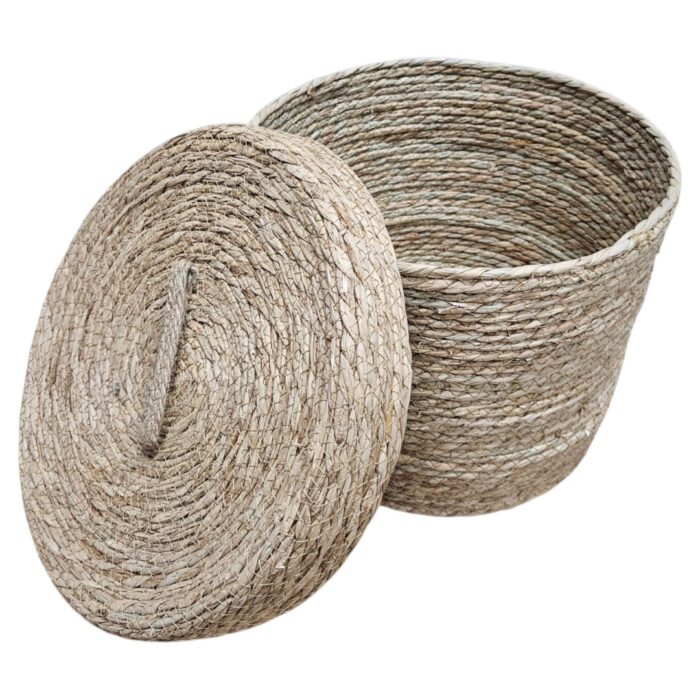 Natural Basket With Lid 36 x 27 cm Open Top