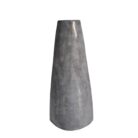Pyra Grey Terra Vase — front view of 32 × 20 × 65cm tall terracotta floor vase with sleek conical silhouette and rugged grey-finished texture