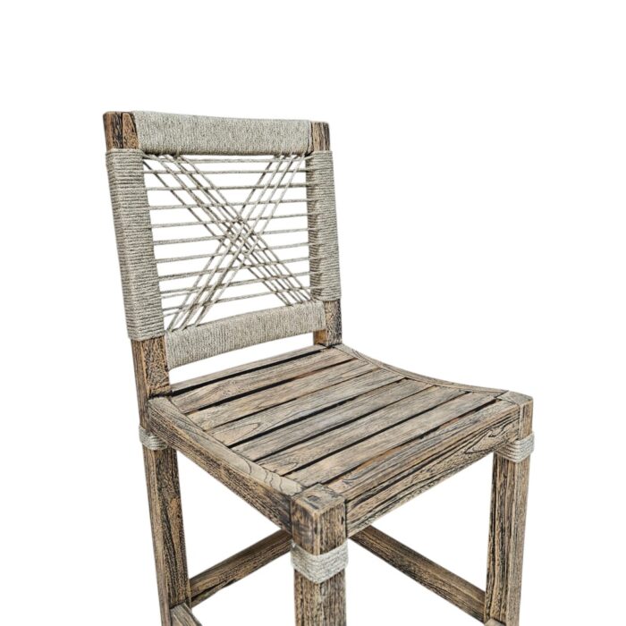 Teak Criss Cross Bar Chair Close Uo Sidwe