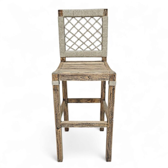 Teak Diamond Bar Chair Front