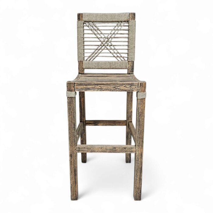 Teak Criss Cross Bar Chair Main front