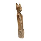 Teak Siamese Cat Sculpture