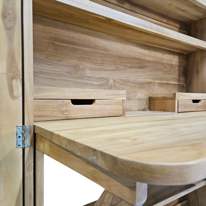 Aria Concealed Desk Side Open Close Up Desk