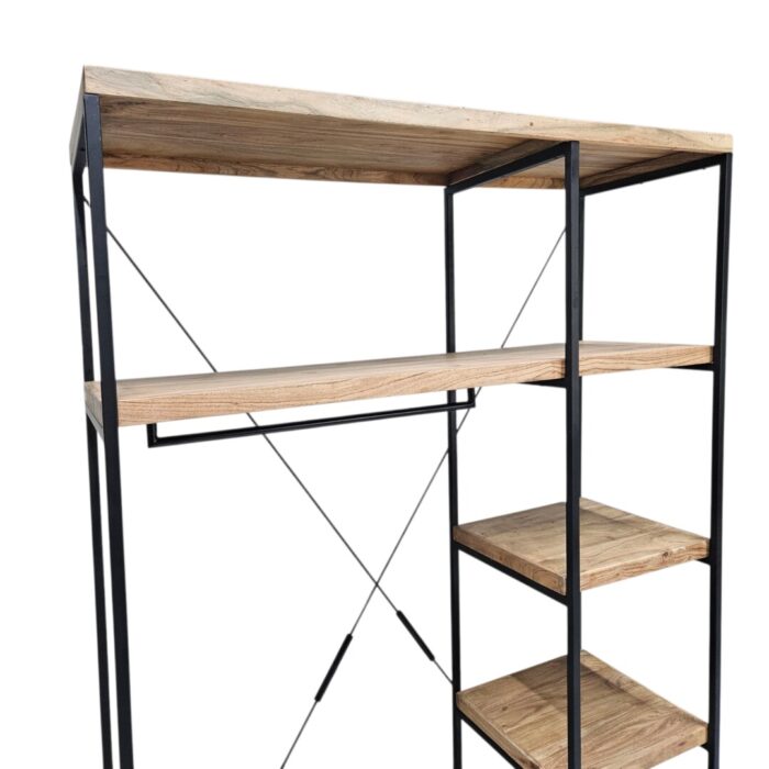 Clothes Shelf Mango Wood Top Side Close