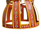 Iron Hand Painted Hanging Lamp KMH9955 Orange Bottom