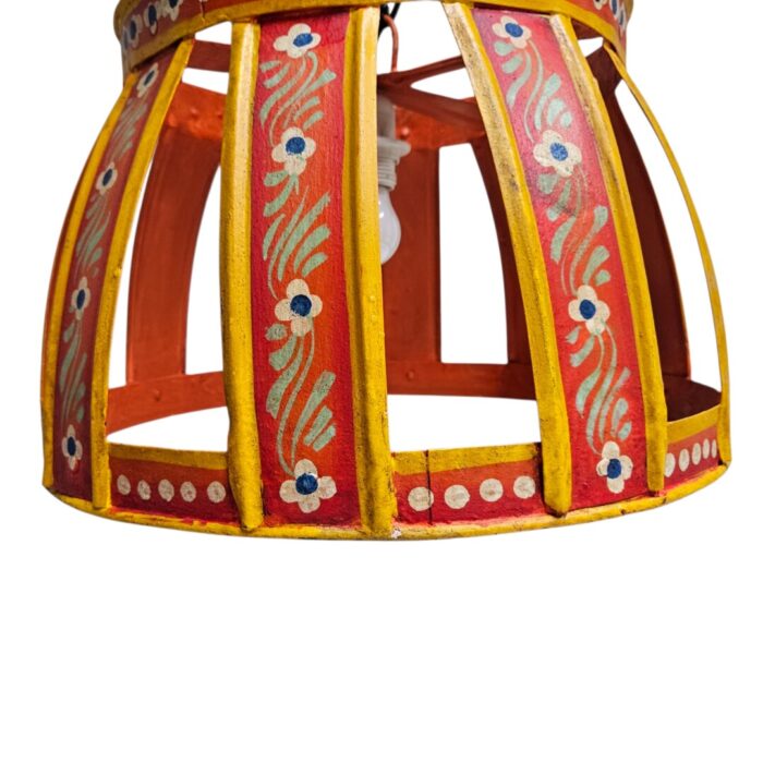 Iron Hand Painted Hanging Lamp KMH9955 Orange Bottom