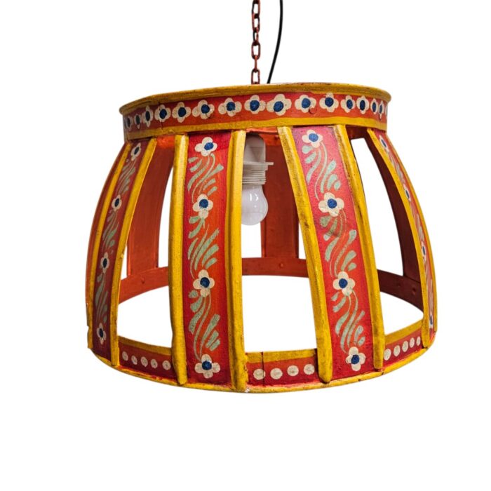 Iron Hand Painted Hanging Lamp KMH9955 Orange Front