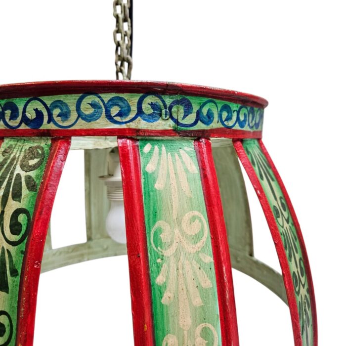 Iron Hand Painted Hanging Lamp KMH9955A RedFront Close