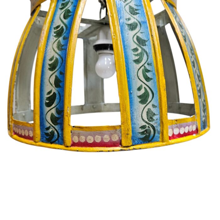 Iron Hand Painted Hanging Lamp KMH9955D Blue Bottom