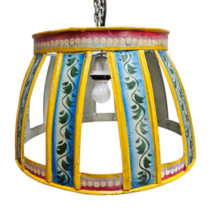 Iron Hand Painted Hanging Lamp KMH9955D Blue Close