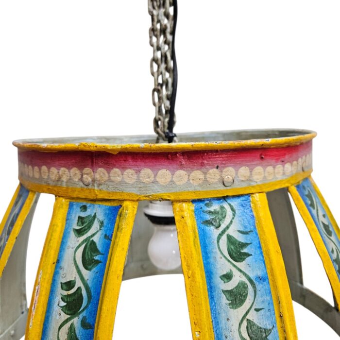 Iron Hand Painted Hanging Lamp KMH9955D Blue Top