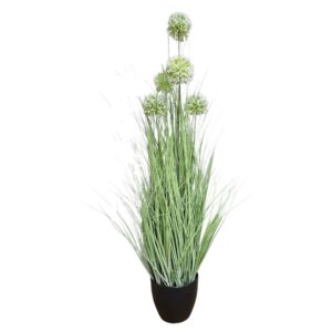 Faux Flowers With Grass