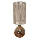 Jute Amber Glass Table Lamp