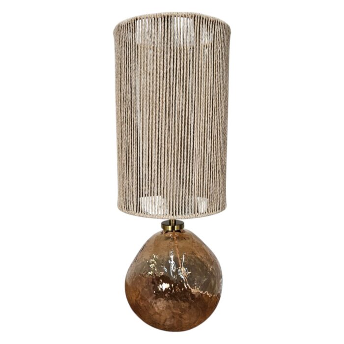 Jute Amber Glass Table Lamp