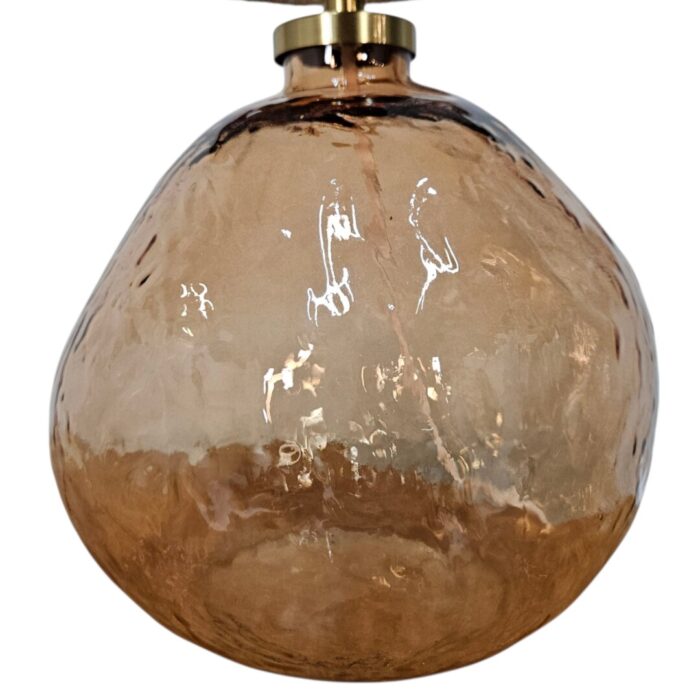 Jute Amber Glass Table Lamp TWL1201 Close