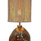 Jute Amber Glass Table Lamp TWL1201 Mid