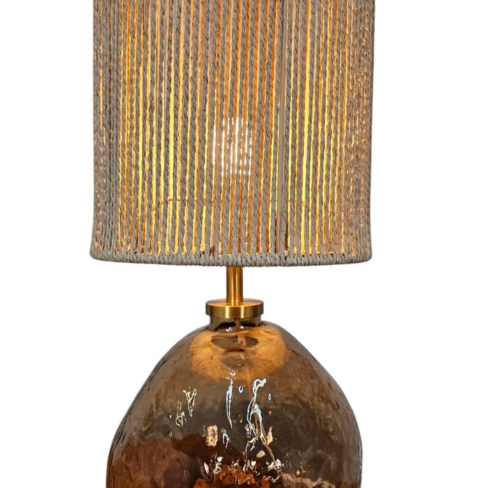 Jute Amber Glass Table Lamp TWL1201 Mid