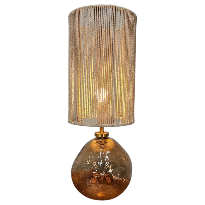 Jute Amber Glass Table Lamp