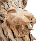 Teak Decorative Lion Sculpture Close