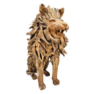 Teak Decorative Lion Sculpture