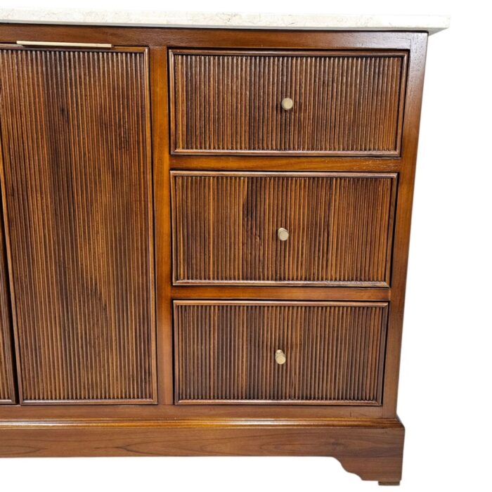Austen Teak Marble Sideboard BUA7006 Close Side