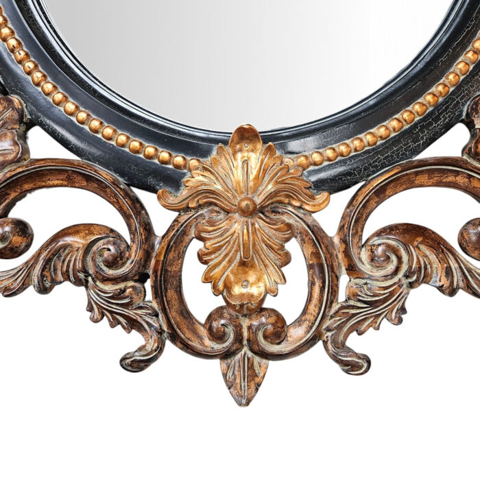Carved Round Wall Mirror BUA0623 Close Up Bottom Carved Round Wall Mirror BUA0623 Close Up Bottom