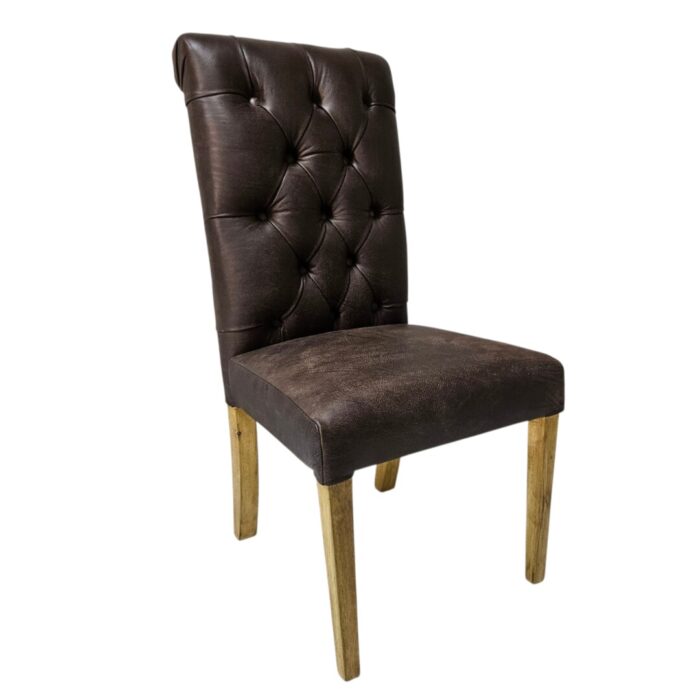 Chester Leather Dining Chair Side