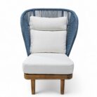 Mali Hi Back Teak Chair Blue Main