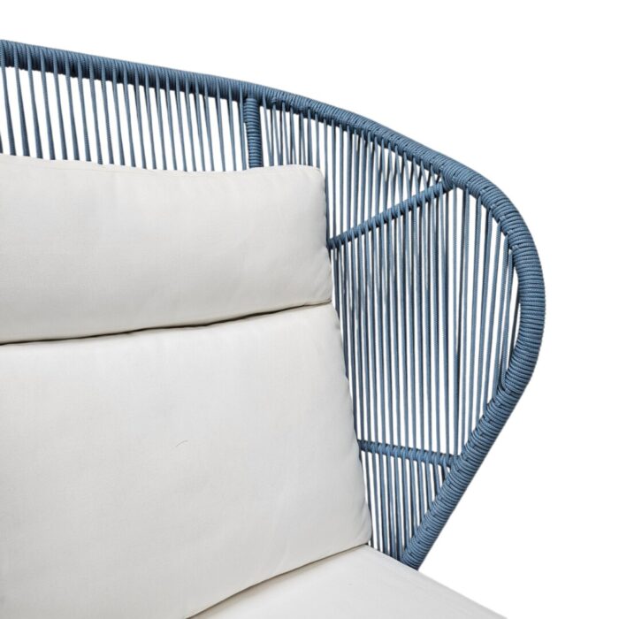 Mali Hi Back Teak Chair Blue Main Close