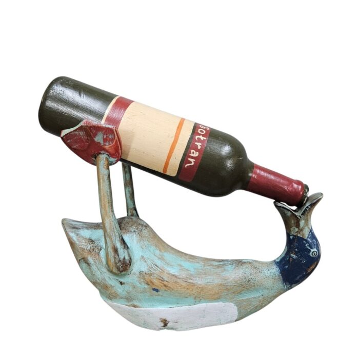 Drinking Laying Wooden Duck Wine Bottle Holder WET2505 Main