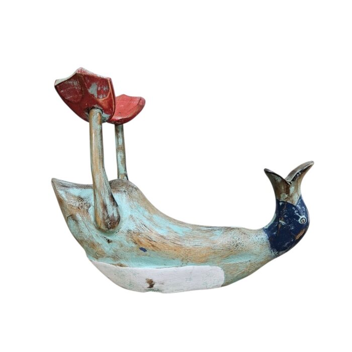 Drinking Laying Wooden Duck Wine Bottle Holder WET2505 Side