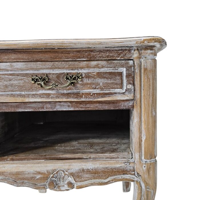 Farmhouse Bedside Pedestal Teak MAD5505A Close