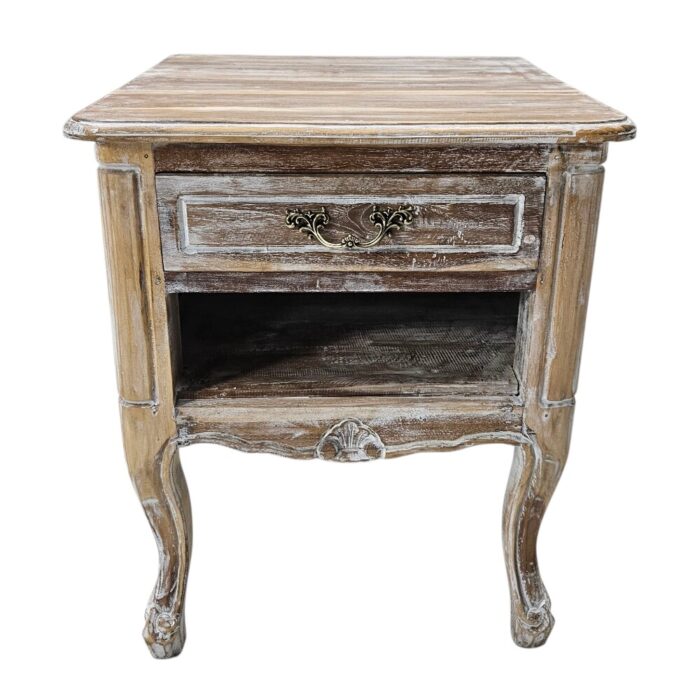 Farmhouse Bedside Pedestal Teak MAD5505A Top