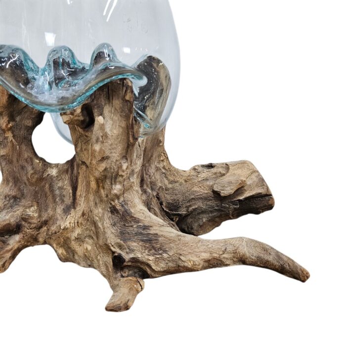 Glass On Wood Vase DER0010 Close