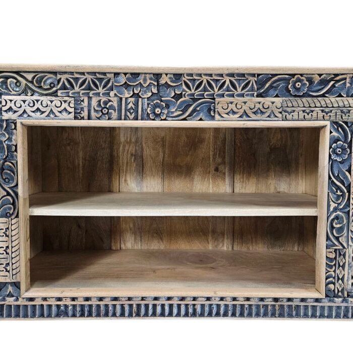 Lazuli Carved Tv Unit KMF26165 Close Up Shelf