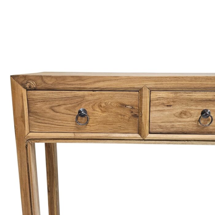 Tao Teak Console Table AJJ0505 Close Up Front Tao Teak Console Table AJJ0505 Close Up Front