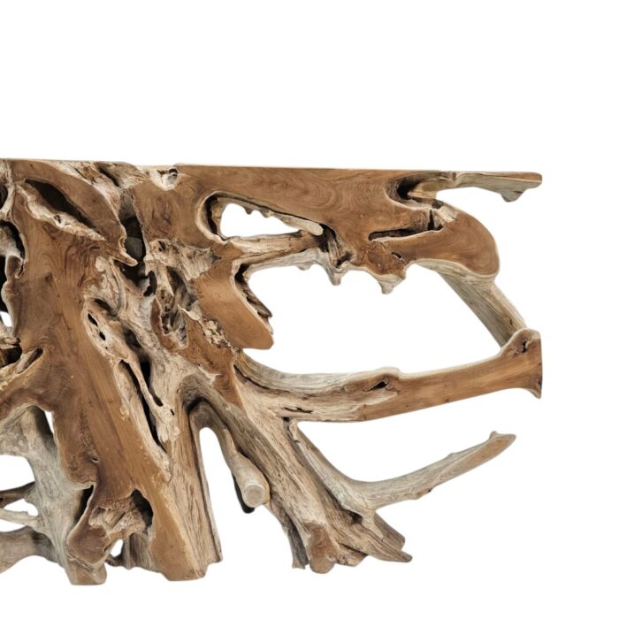 Teak Organic Root Console Table INJ5055A7 Close