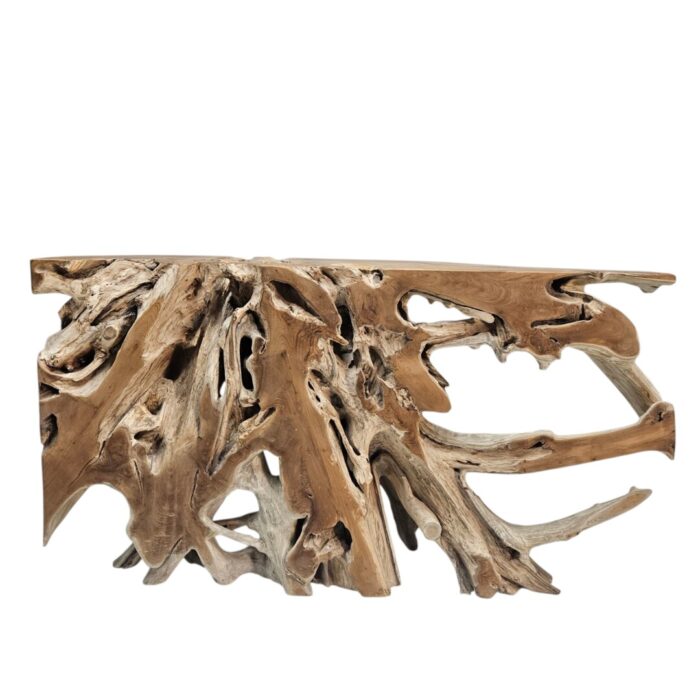Teak Organic Root Console Table INJ5055A7 Front