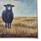 Vintage Black Sheep Acylic Painting KRE3501 Close