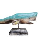 Whale Carved On Stand Wooden WET4511B Close Up