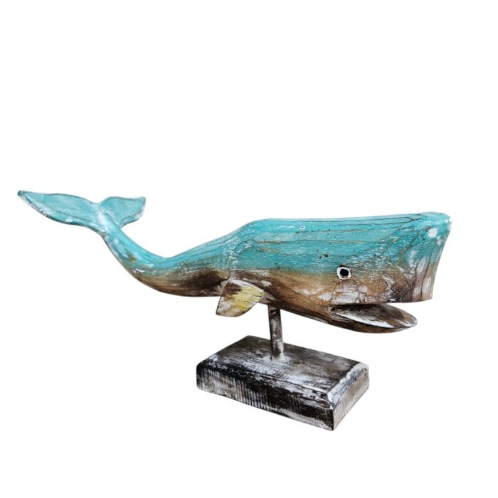 Whale Carved On Stand Wooden WET4511B Main