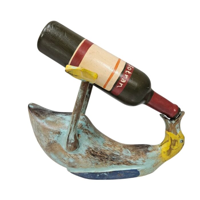 Wooden Duck Wine Bottle Holder WET2503 With Bottle