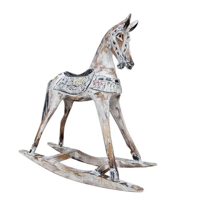 Wooden Rocking Horse White Wash WET0010 Main