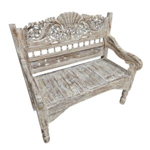 Carved Suma Teak Bench BEB6600 Side