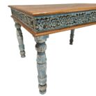 Celso Carved Dining Table KMF6877 Close Up Side