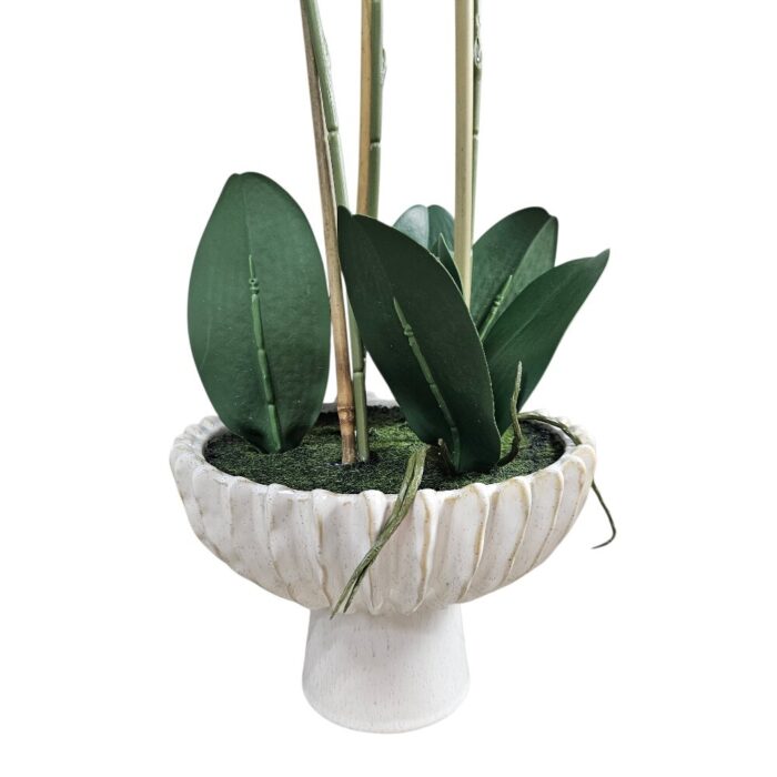 Faux White Orchid In Pot TRA0127 Bottom