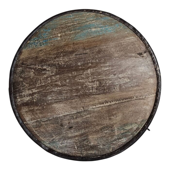 Iron Drum Side Table Front KMF25039A Top