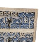 Lazuli Carved Bedside Pedestal Front KMF22086 Close