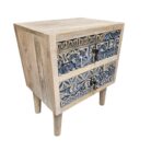 Lazuli Carved Bedside Pedestal Side KMF22086