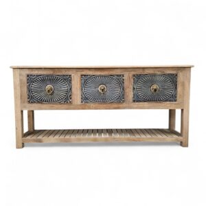 Carved Lazuli Console Table